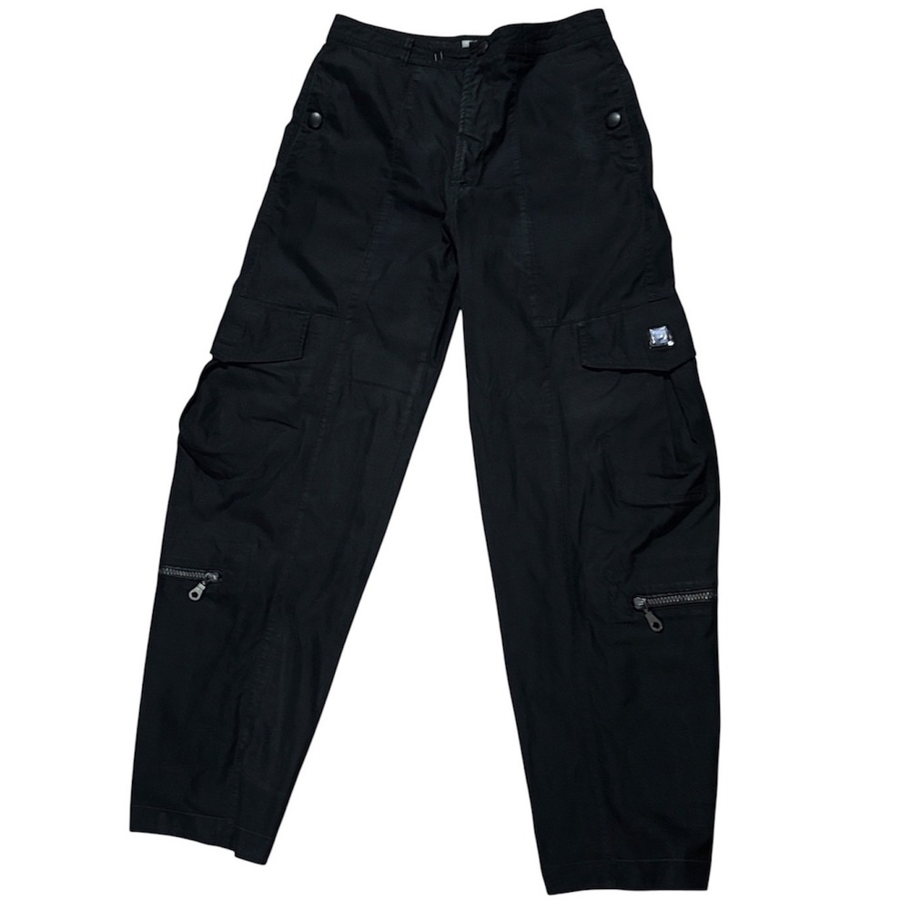 Marithe Francois Girbaud Y2K Black Cargo Pants Womens Size‎ 4 Grunge Utilitarian